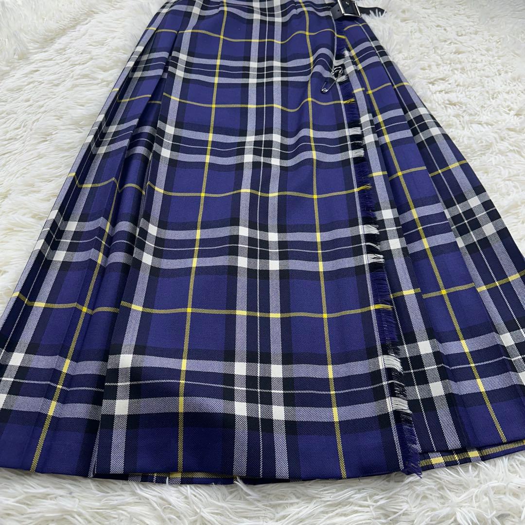 オニールオブダブリン ラップスカート ロング丈 ウール ブルー系