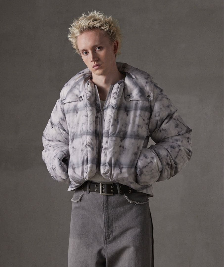 【GRANCY】プリントショートリアルダウン ホワイト Mサイズ