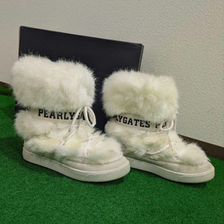 PEARLY GATES ファー付ゴルフシューズ 23.5cm 定価41800円
