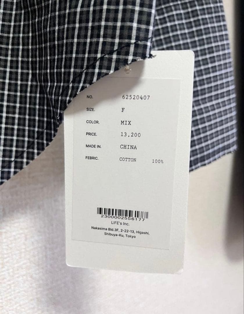 【試着のみ美品】ànuke アンヌーク リボン付きチェック柄シャツ