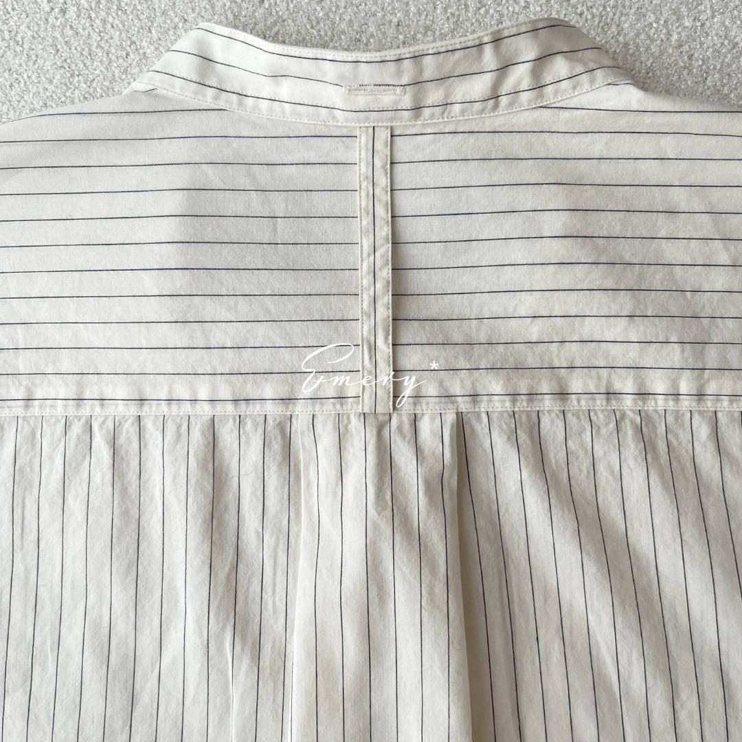 マーガレットハウエル 2024 コットン カラーレス ストライプ シャツ 1