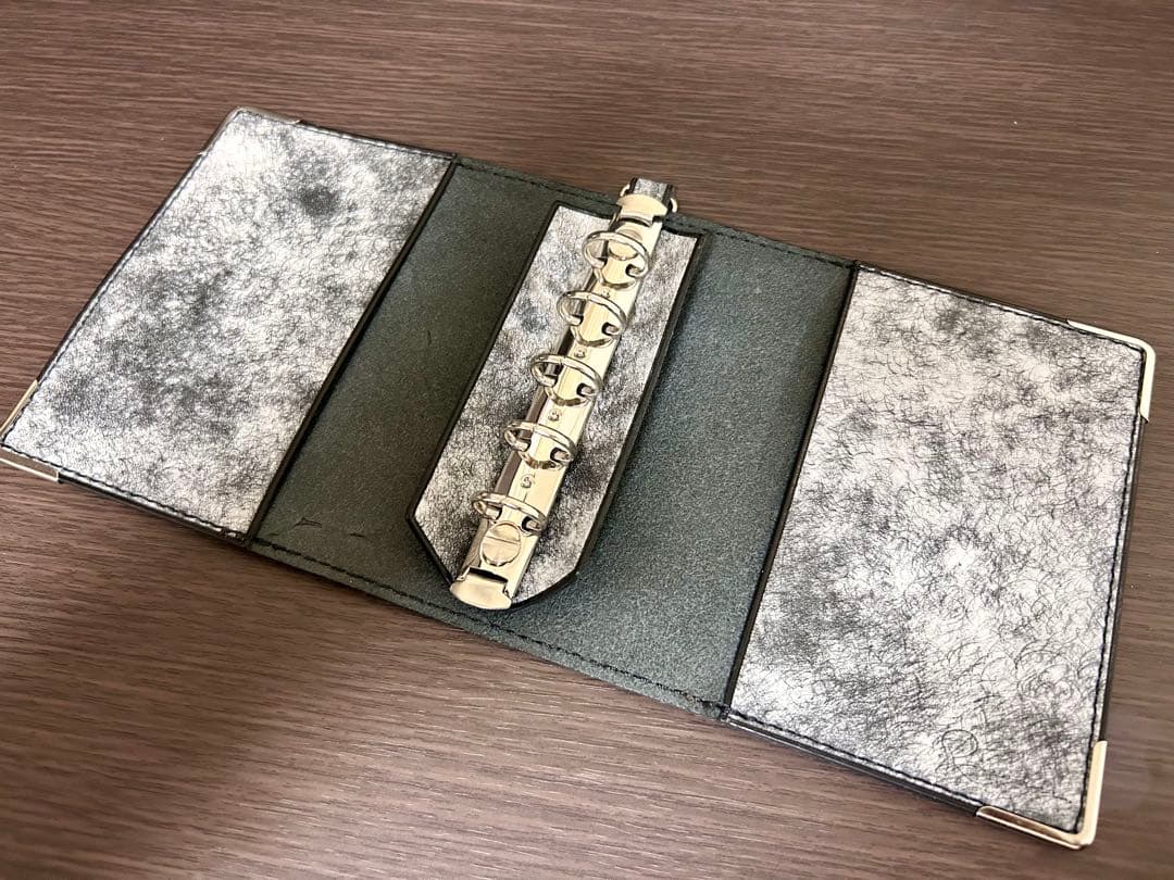 【M5スクエア】システム手帳　イタリアンレザー　ハンドメイド　マルゴーフォグ