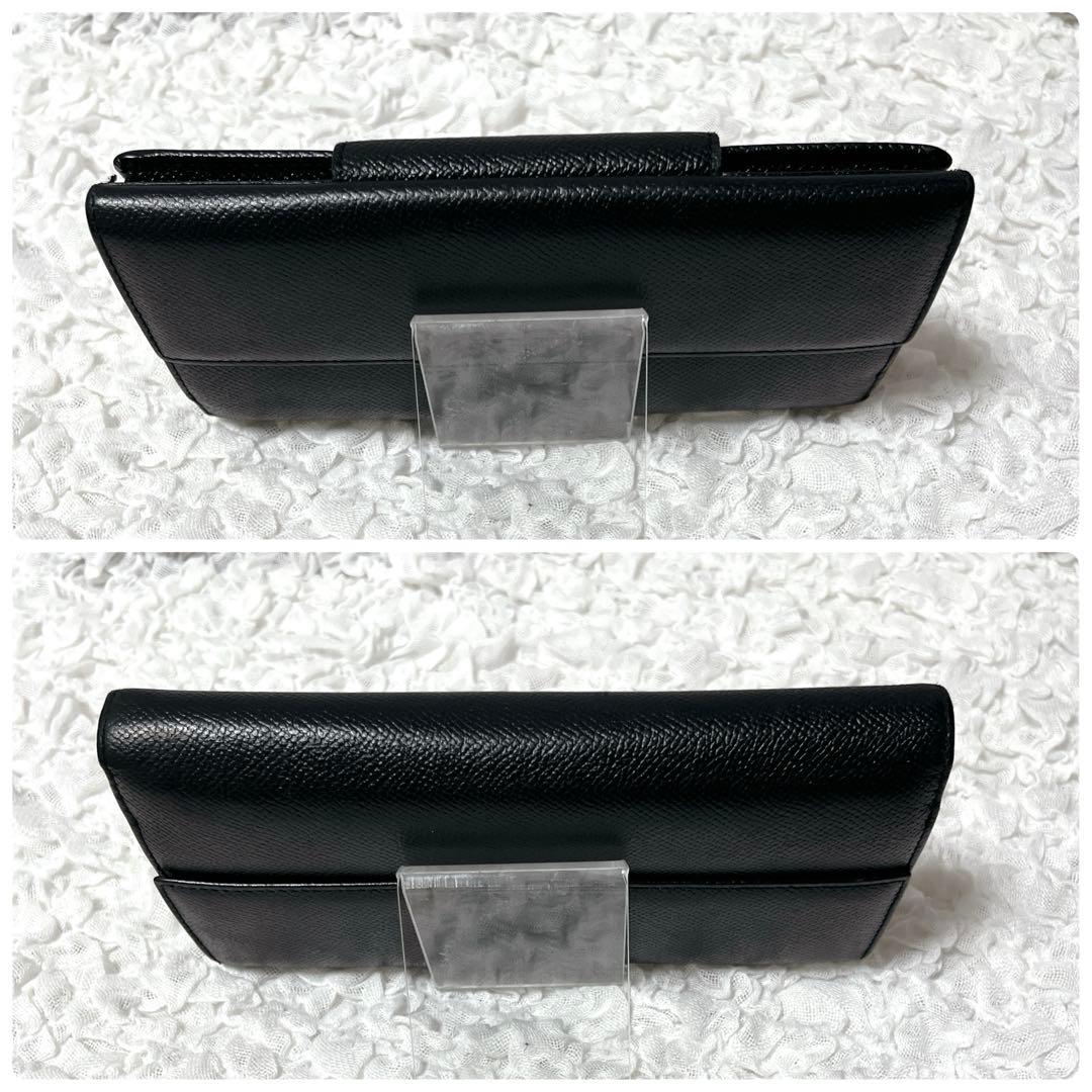 箱付✨BVLGARI ブラック レザー 長財布　ブルガリ　フラップ　本革　黒
