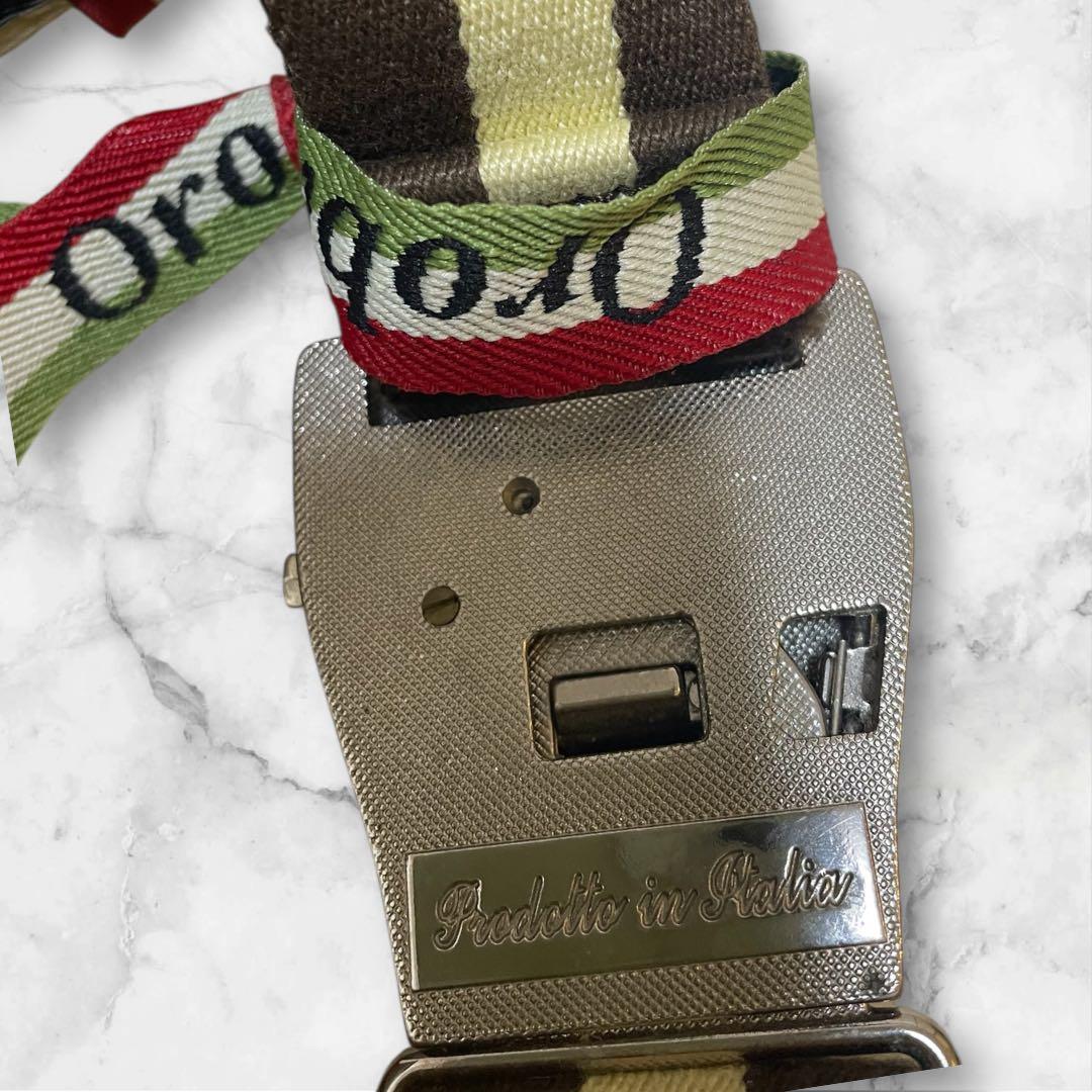 【美品】Orobianco ボディバッグ 黒/アイボリー