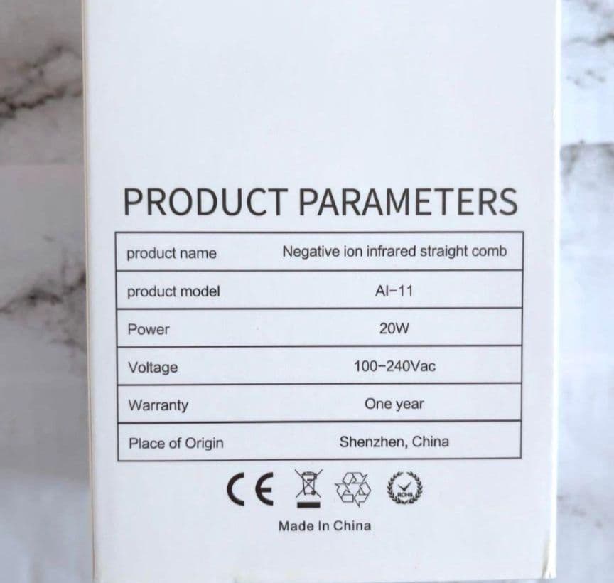 マイナスイオンストレートブラシ ヘアアイロン ホワイト WHITE