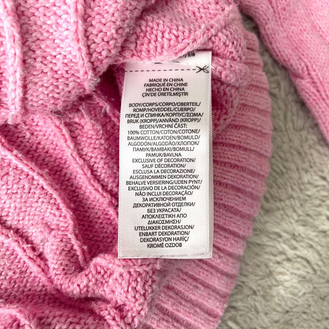 【QR付き】POLO RALPH LAURENケーブルニットセーター S ピンク