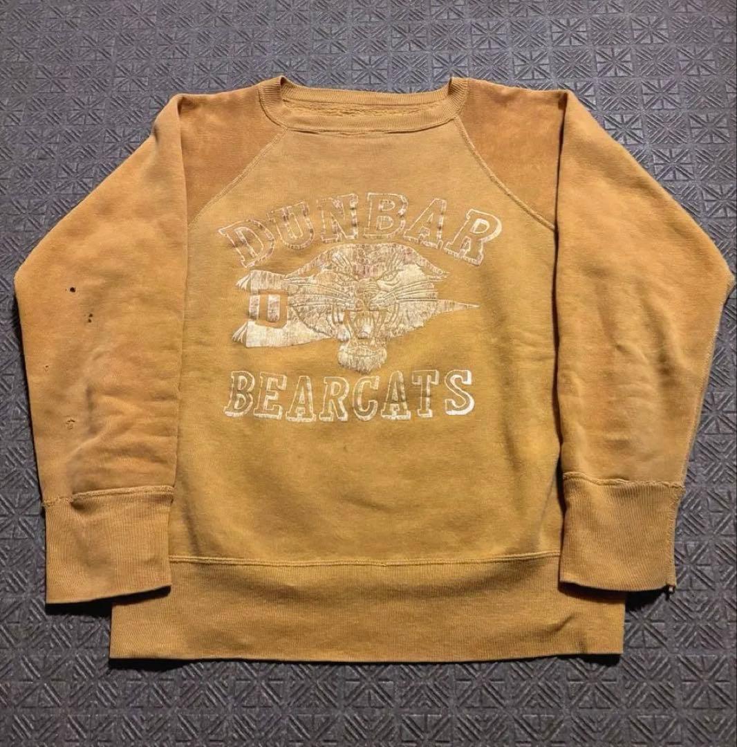 A*e様 60s 希少 フロッキー マスタード ラグラン オールコットン スウェ