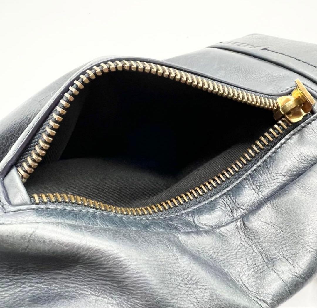 美品　バリー　ボディバッグ　レザー　ネイビー　トレインスポッティング