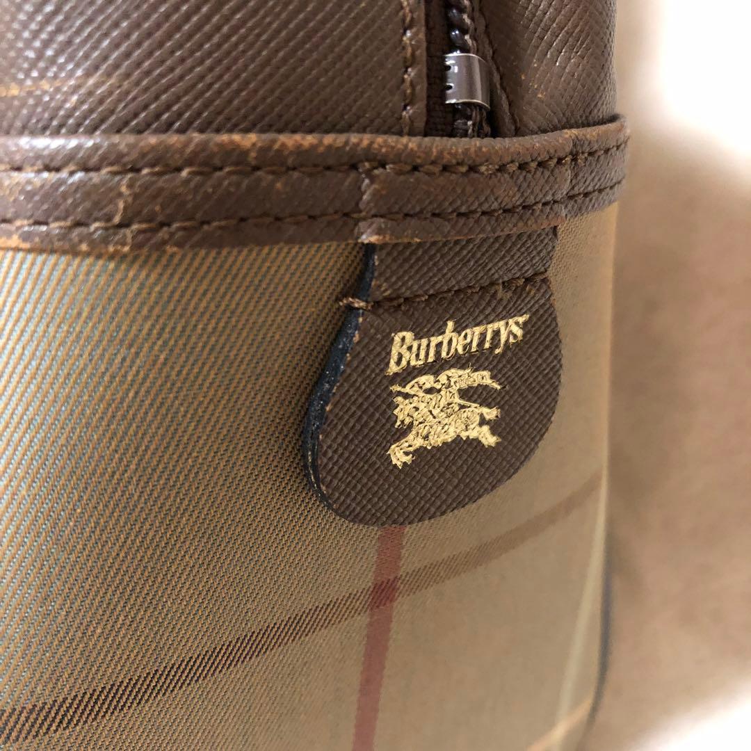 BURBERRY バーバリー　ボストンバッグ　ノバチェック　ホースロゴ　レザー