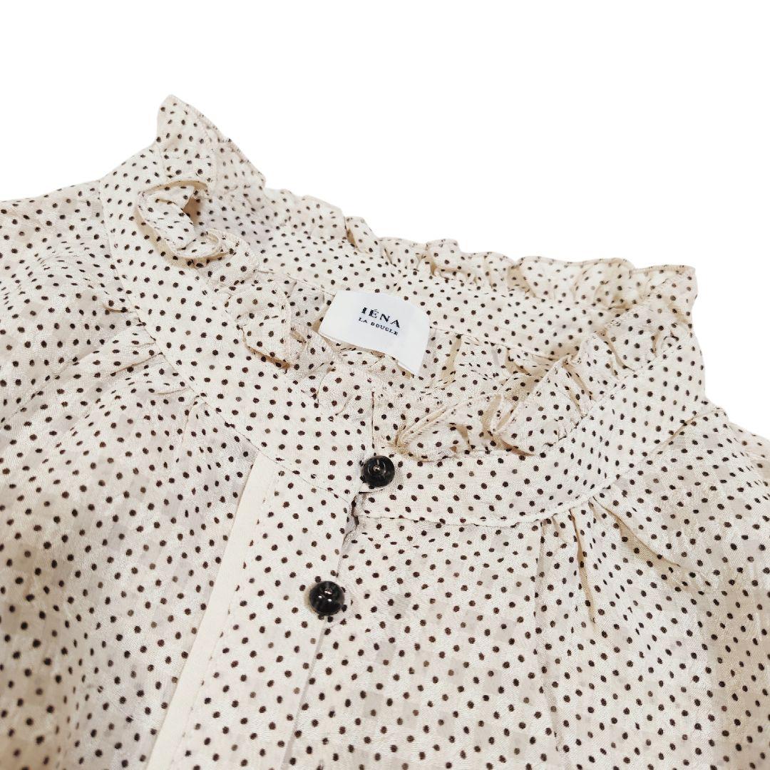 イエナラブクール ドット柄 フリル サッカー ブラウス 近年モデル 日本製