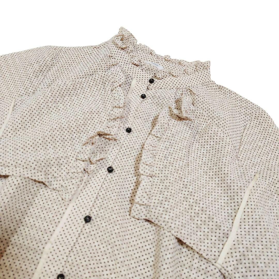 イエナラブクール ドット柄 フリル サッカー ブラウス 近年モデル 日本製