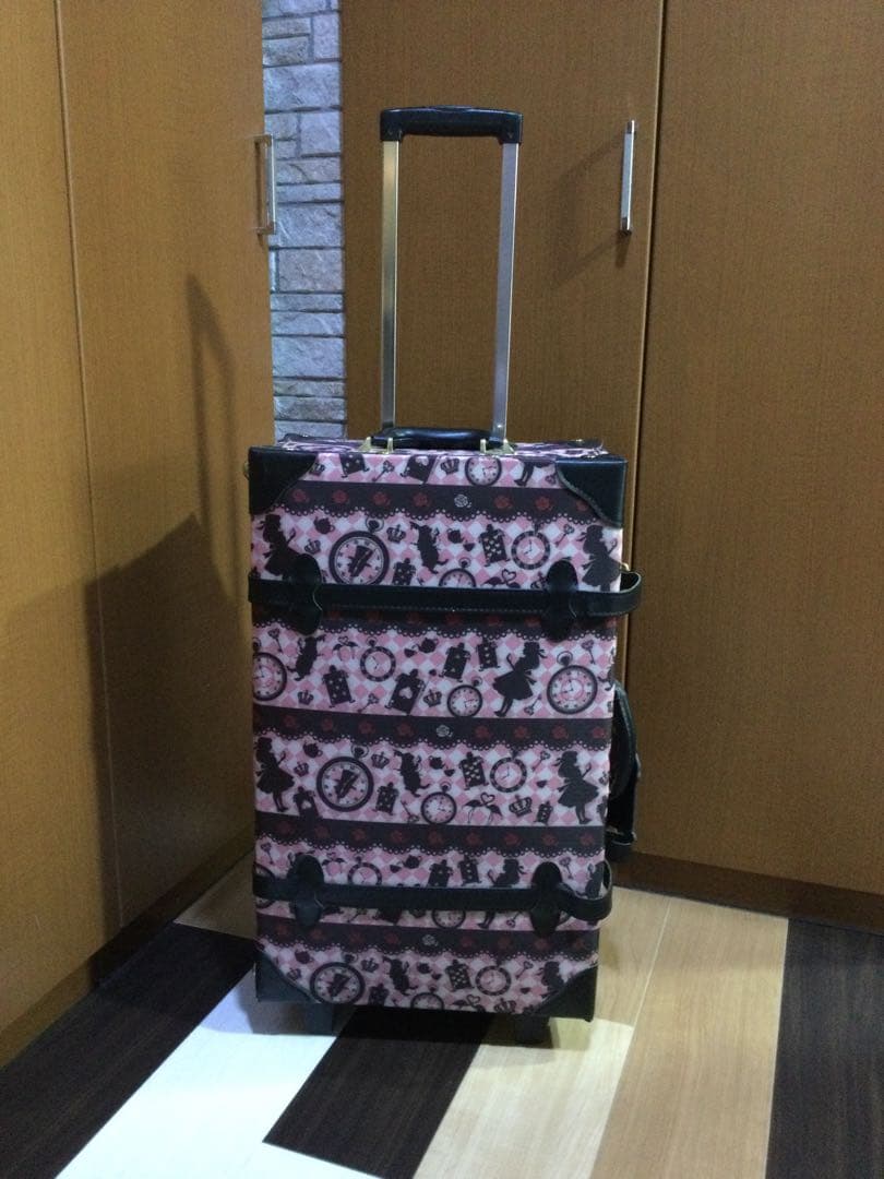 値下げ中❗️ハピタス　アリス柄　キャリーケース １回使用　☆直接受け渡し可☆