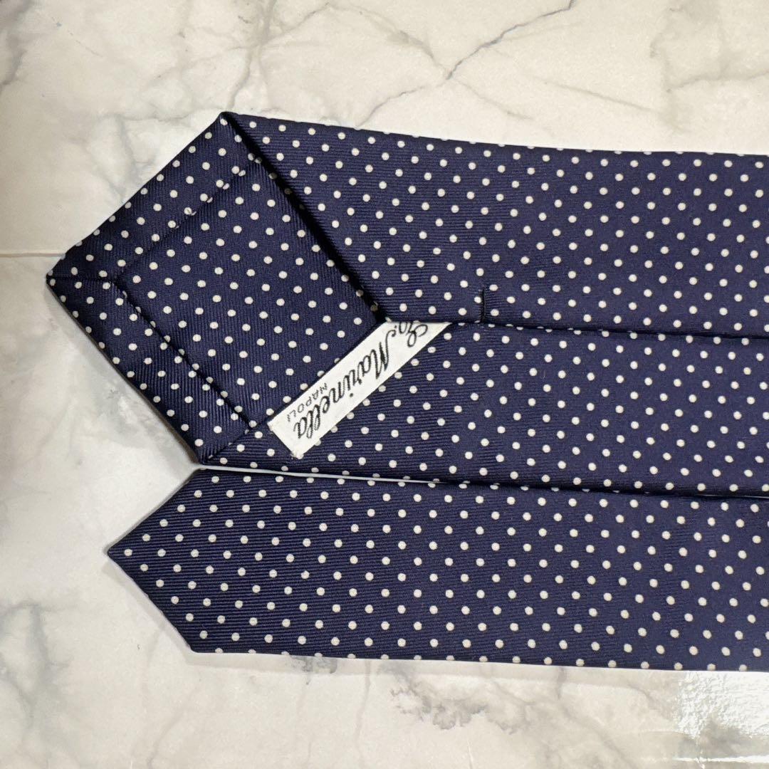 【未使用に近い】マリネッラ　ネイビー　ドット　水玉　ネクタイ