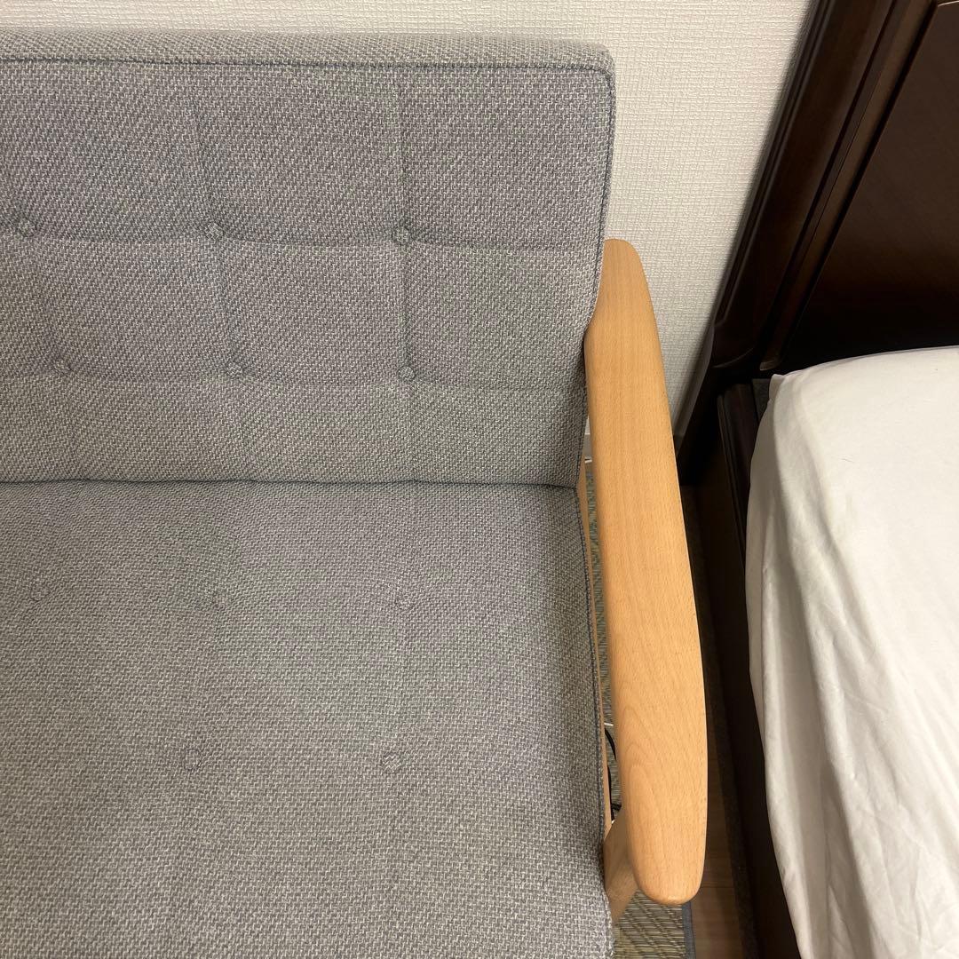 t*5様 カリモク60 Ｋチェア2シーター　ミストグレー