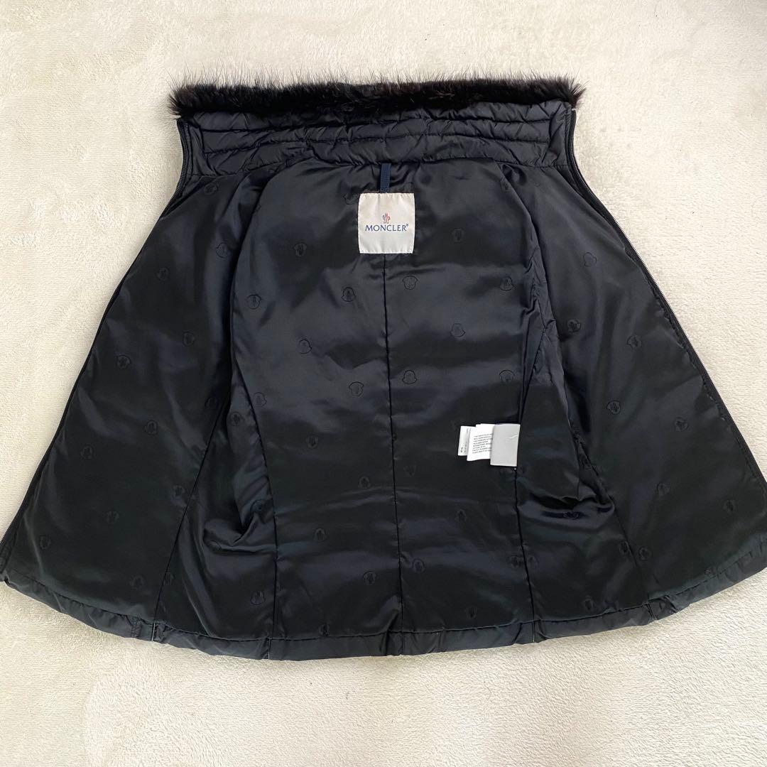 【極美品】モンクレール ダウンベスト ロゴ ナイロン ブラック ノワール S