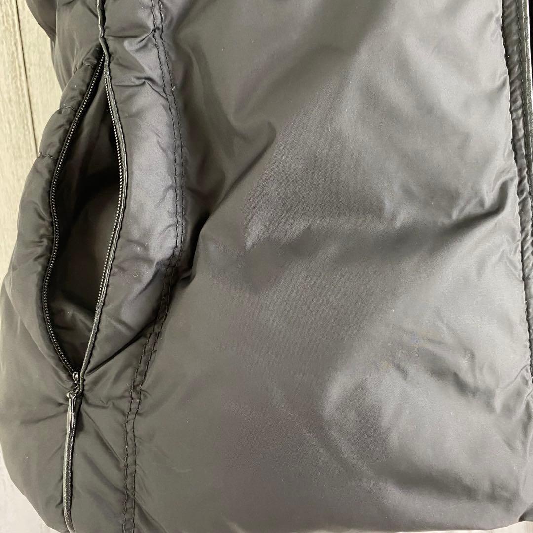 【極美品】モンクレール ダウンベスト ロゴ ナイロン ブラック ノワール S