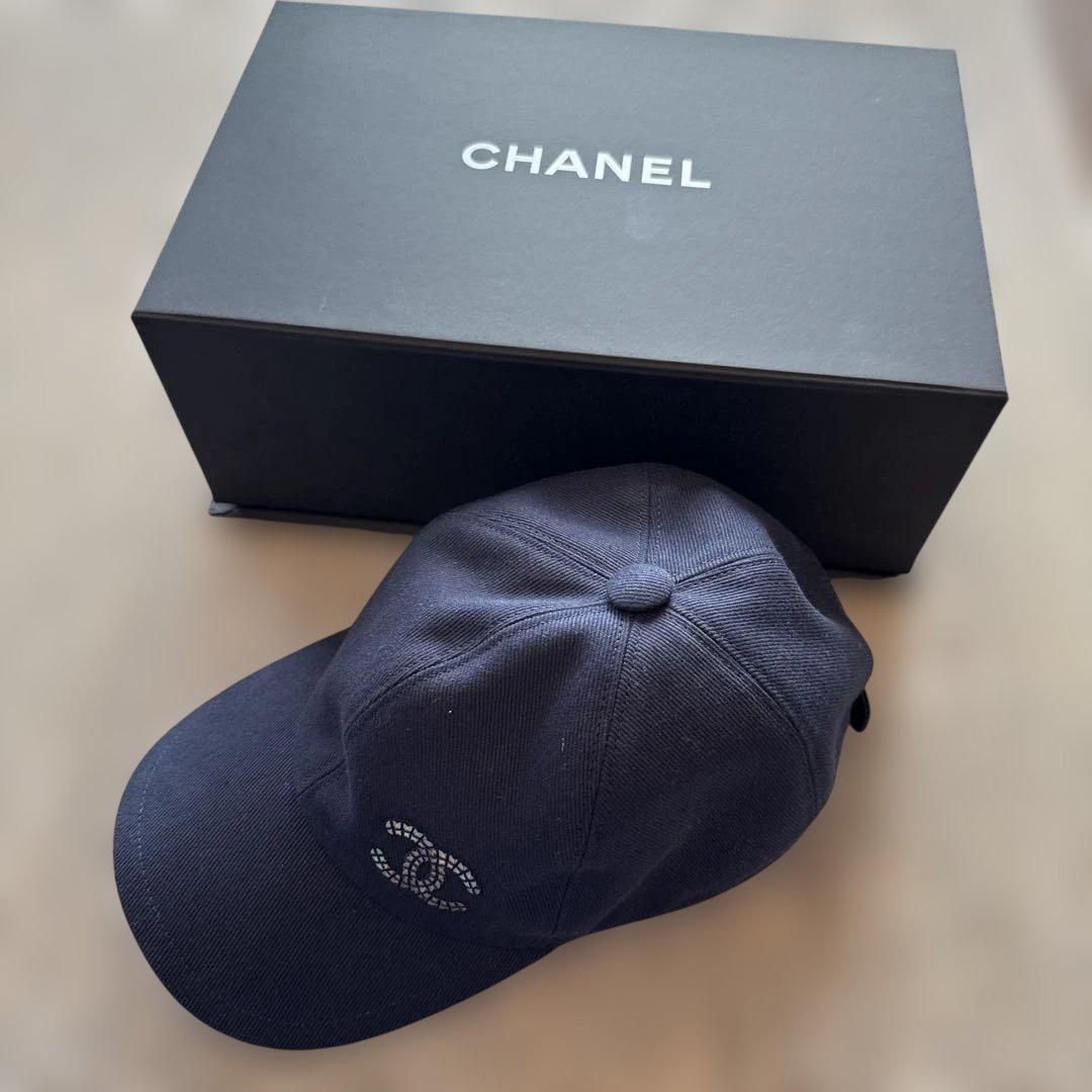 【極美品】CHANEL シャネル　ネイビー　キャップ　帽子