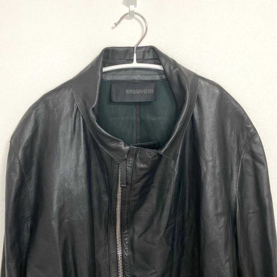 ERMANNO SCERVINO レザージャケット 50 L 黒 本革