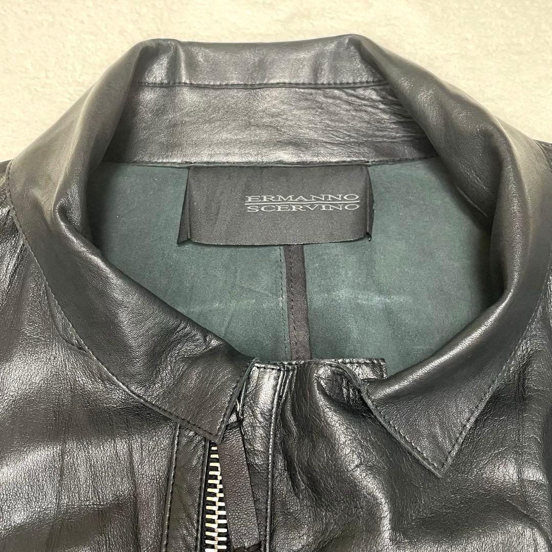 ERMANNO SCERVINO レザージャケット 50 L 黒 本革