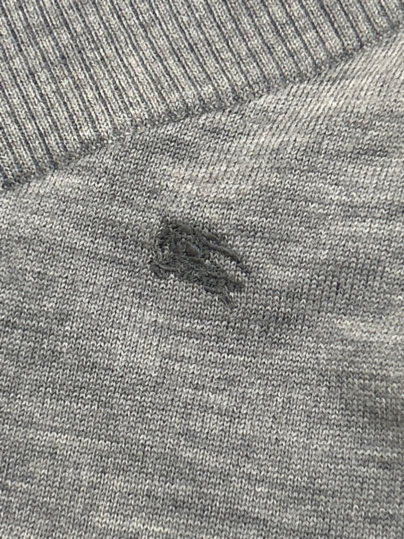 BURBERRY BLUE LABEL Vネックニット グレー リボン袖　M