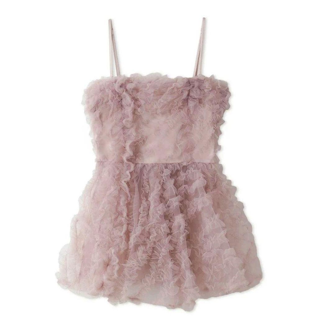 ✩美品✩ SNIDEL スナイデル チュール刺繍ベアペプラムTOPS ピンク