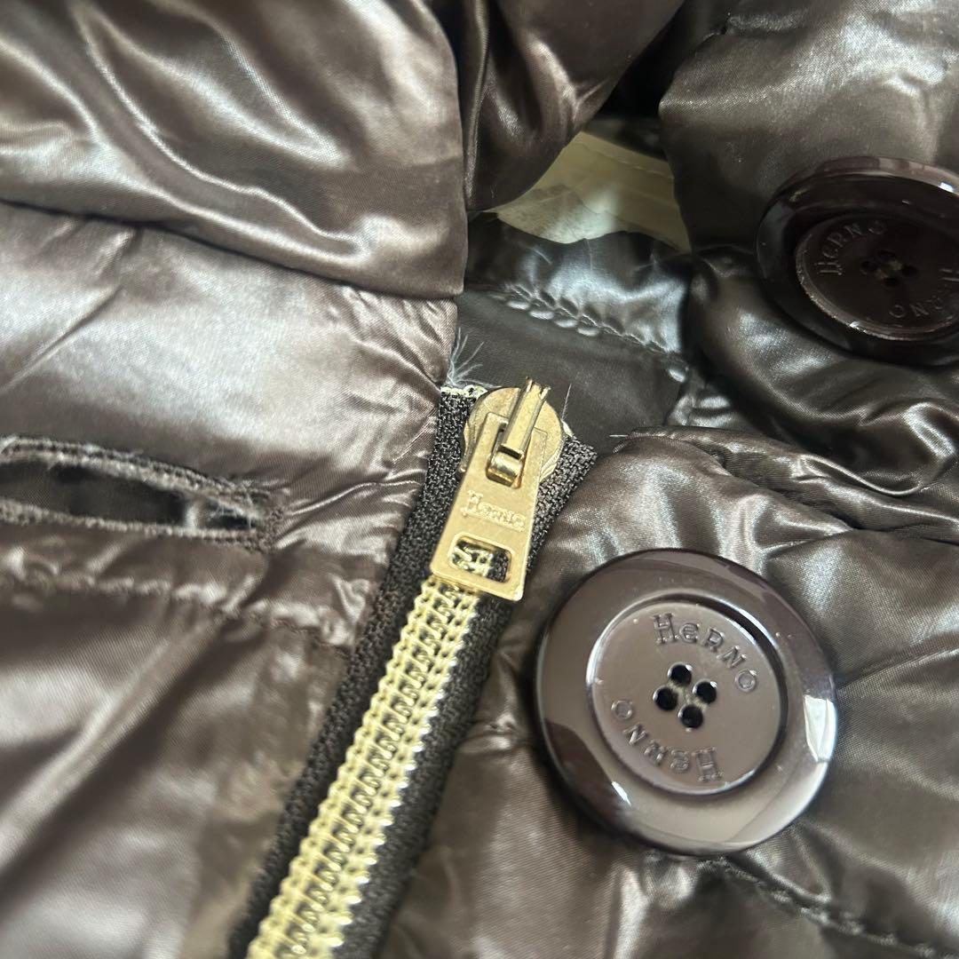 15992✨良品✨ヘルノ 38 フード着脱 ロングダウンジャケット コート