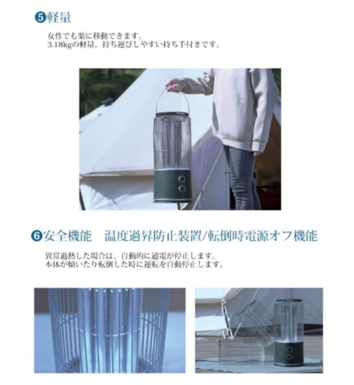 ストゥーファ　グリーン 電気ヒーター 400W/800W/1200W　防水　屋外