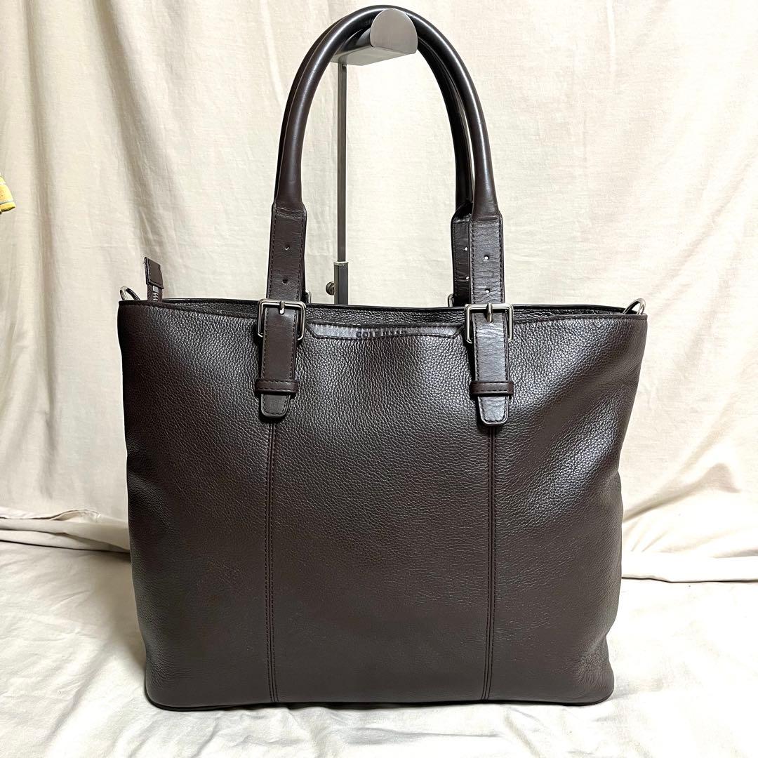 コールハーン　トライボロ トートバッグ　ビジネス　ショルダー　2wayシボ革