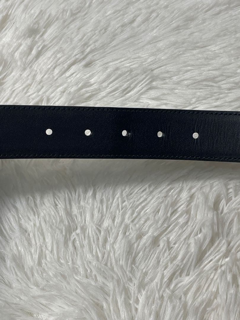 GUCCI グッチ レザーベルト 本革　ブラック ゴールドバックル