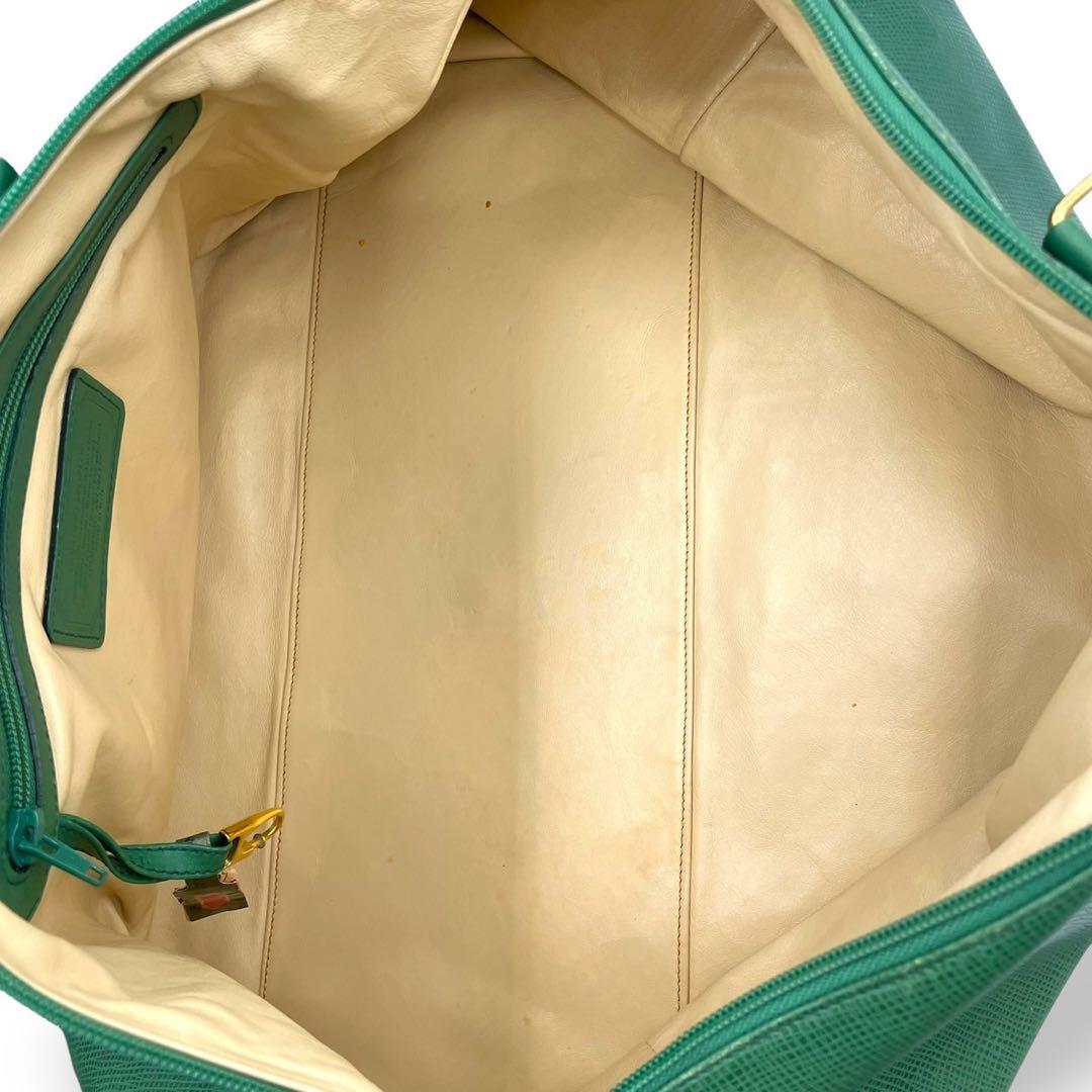 美品　希少モデル　ハンティングワールド　ボストンバッグ　レザー　緑　旅行