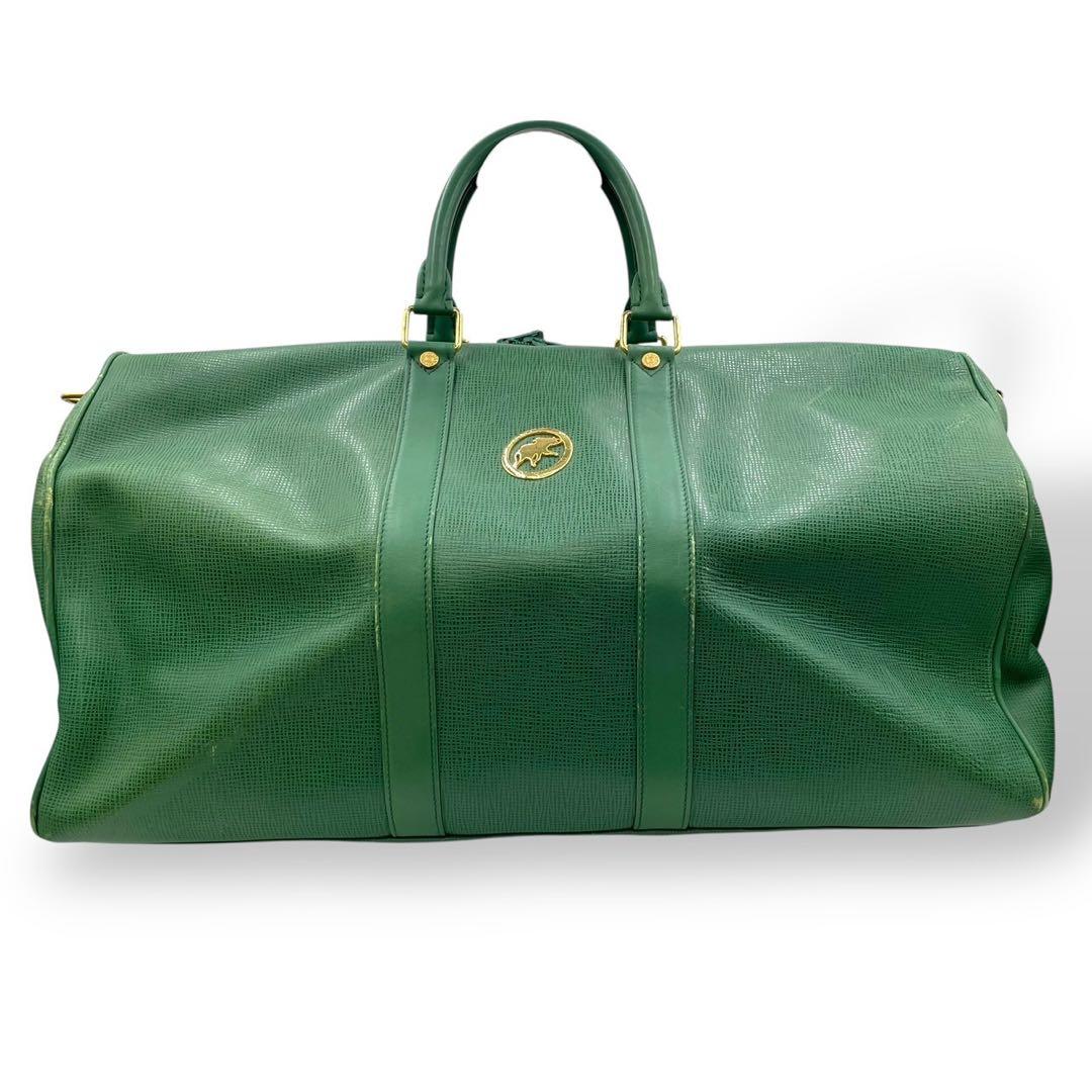 美品　希少モデル　ハンティングワールド　ボストンバッグ　レザー　緑　旅行