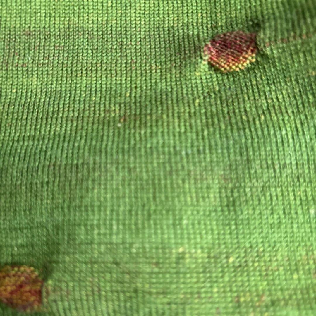 緑の刺繍入りニットセーター