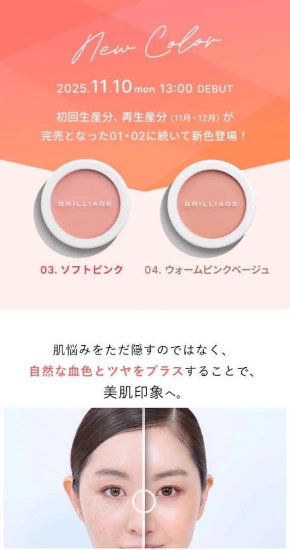 ブリリアージュ カモフラージュコンシーラーチーク 04 ＆ワイドフィンガーブラシ