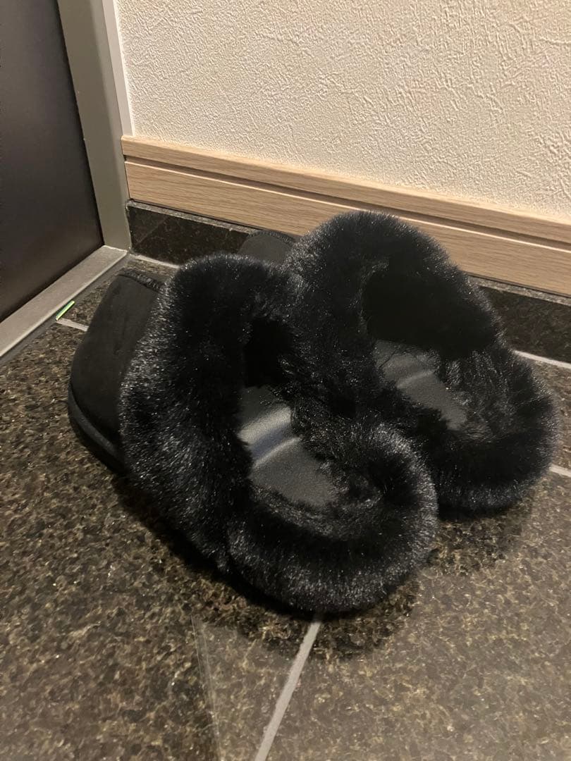 【Racbaki】ファーサボ2 ブラック Lサイズ