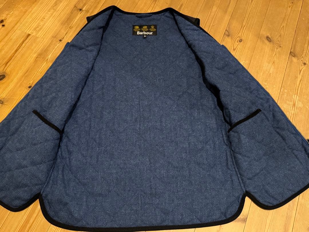 Barbourフロントジップ キルティング ライナー ベスト バブアー 英国