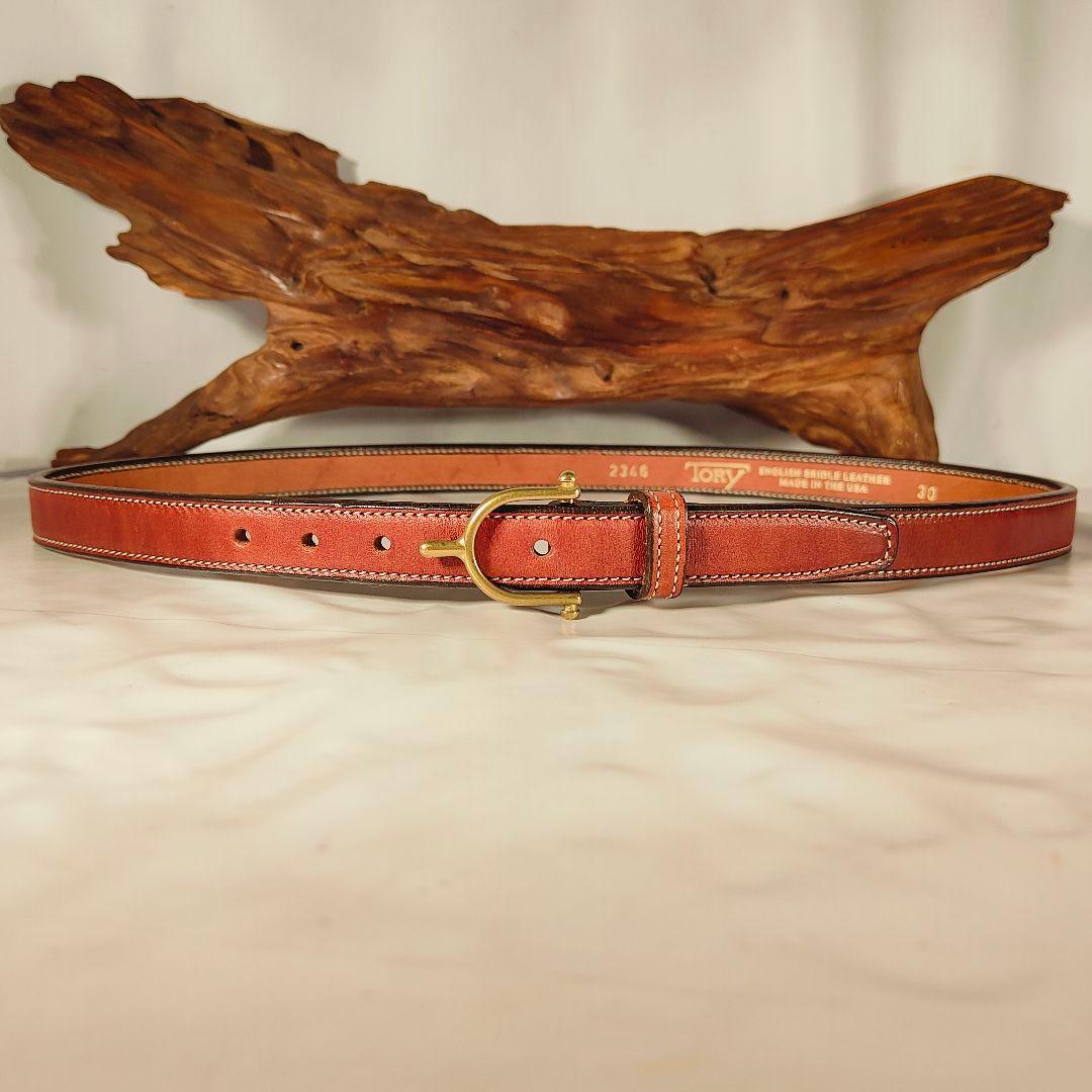 【極美品】TORY LEATHER　USA製　高級極厚イングリッシュレザーベルト