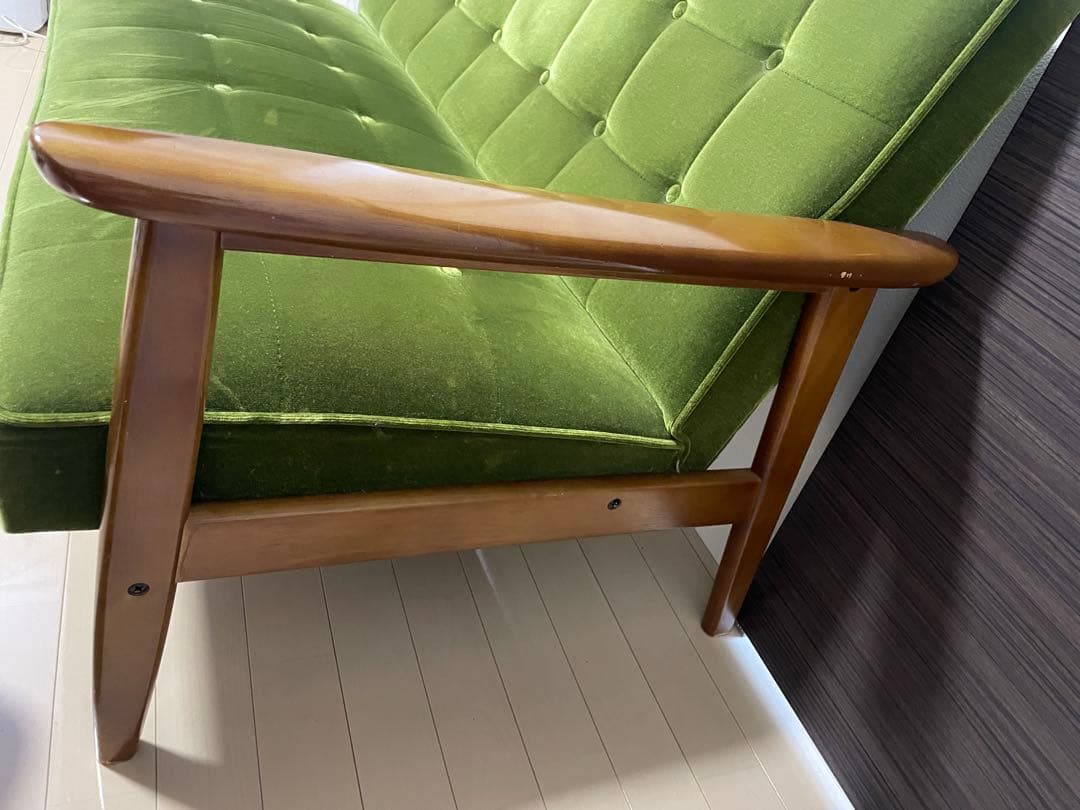 【50周年記念仕様】カリモク60 Kチェア モケットグリーン　2人掛けソファ