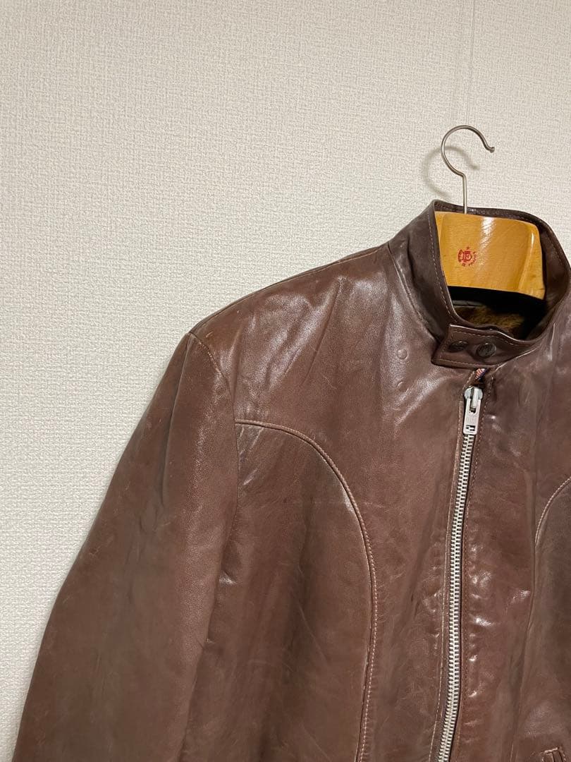 70s USA製 Schott シングルライダースジャケット ファーライナー付き