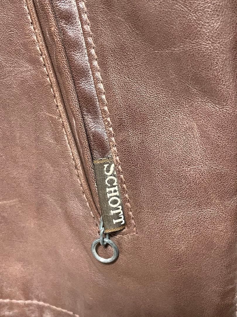 70s USA製 Schott シングルライダースジャケット ファーライナー付き