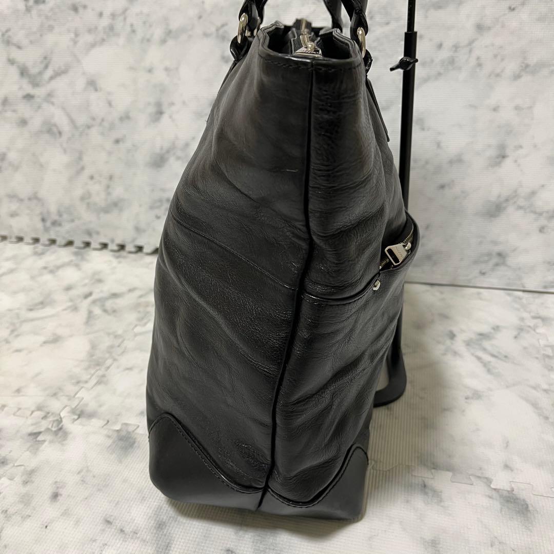 ultima TOKYO ウルティマトーキョー ブラックレザー トートバッグ