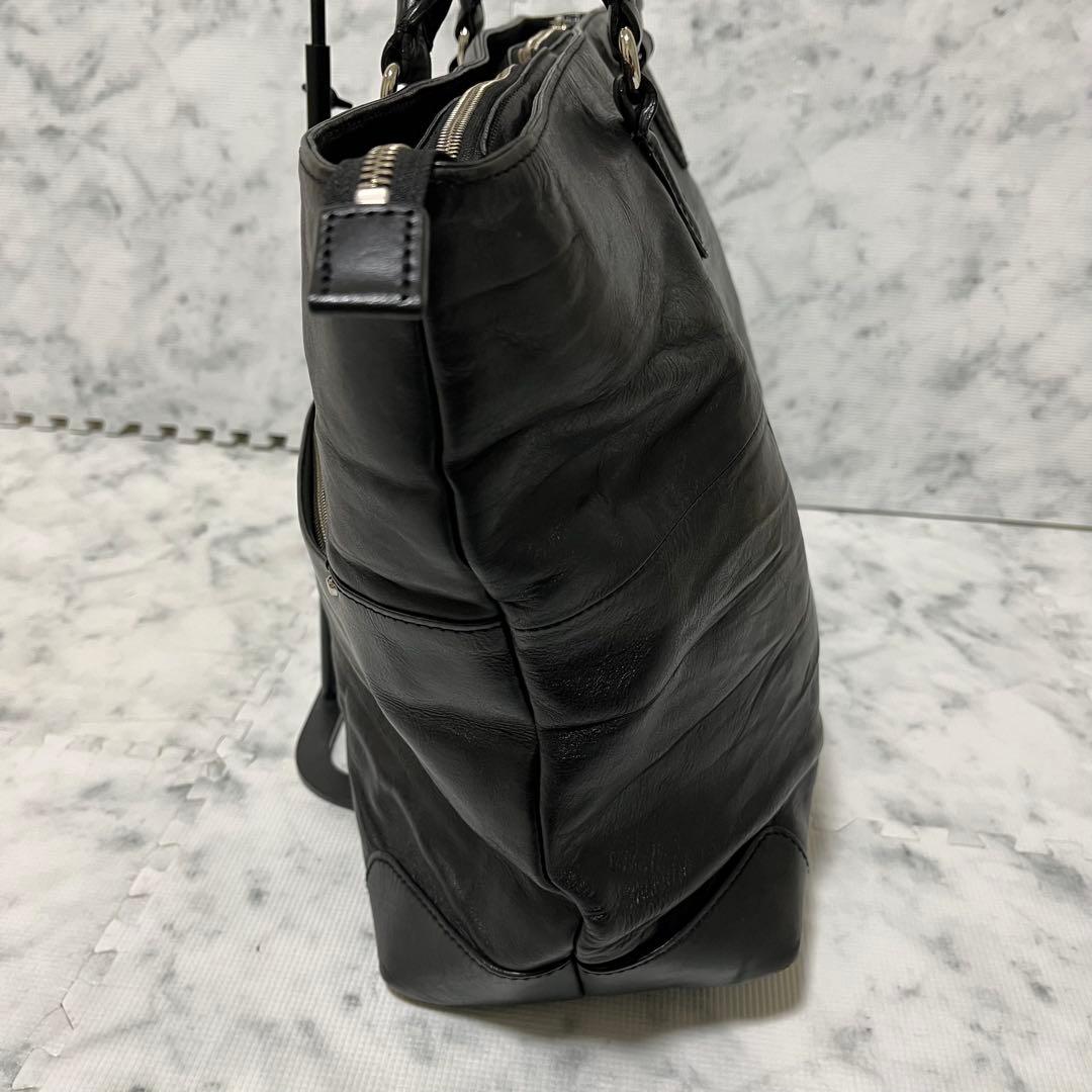 ultima TOKYO ウルティマトーキョー ブラックレザー トートバッグ