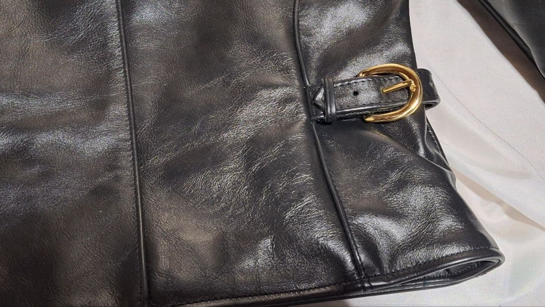 Vanson B ブラック レザーライダースジャケット 36