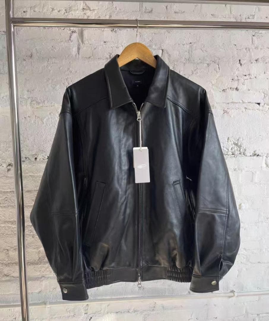 BEAMS レザーブルゾンジャケット ブラック Mサイズ