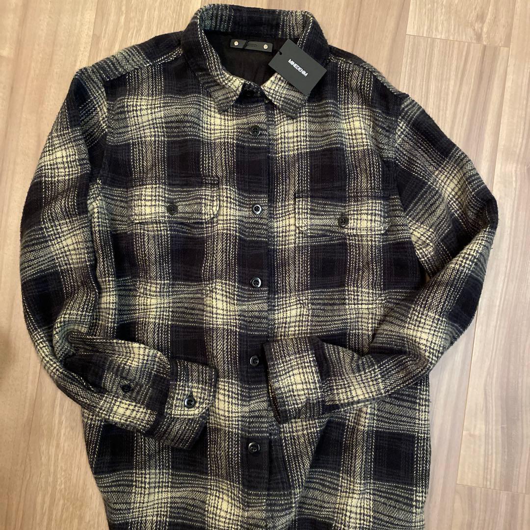【新品タグ付】MINEDENIM オンブレチェックシャツ　【定価約4.6万】