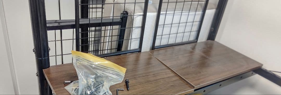 ロフトベッド デスク スチールネット付き