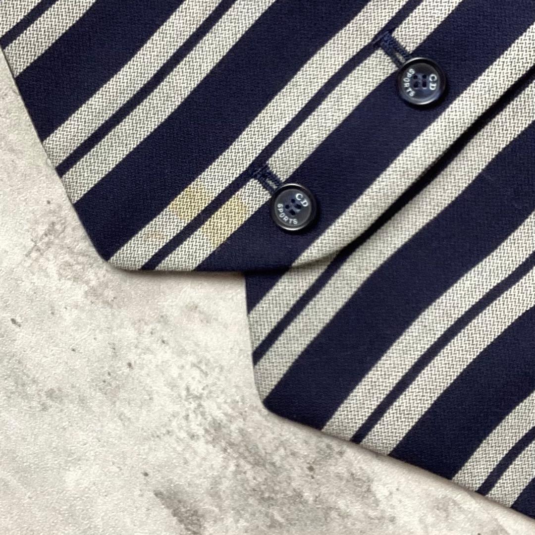 ChristianDior ディオール　2ピース　ストライプ　ネイビー