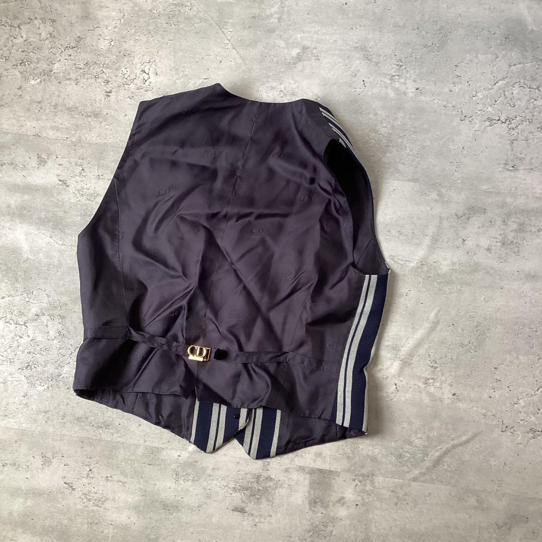 ChristianDior ディオール　2ピース　ストライプ　ネイビー