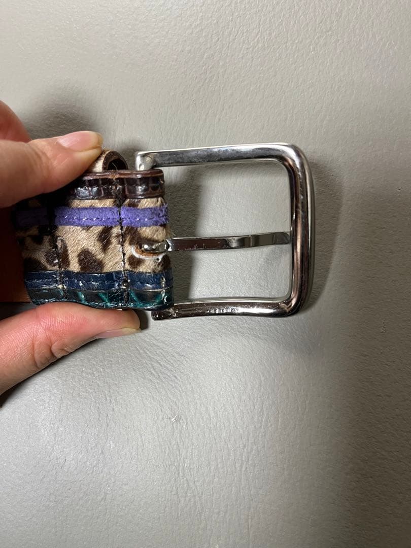 特価！！13,600円→10,000円！！　エトロ　レオパード柄 レザー ベルト