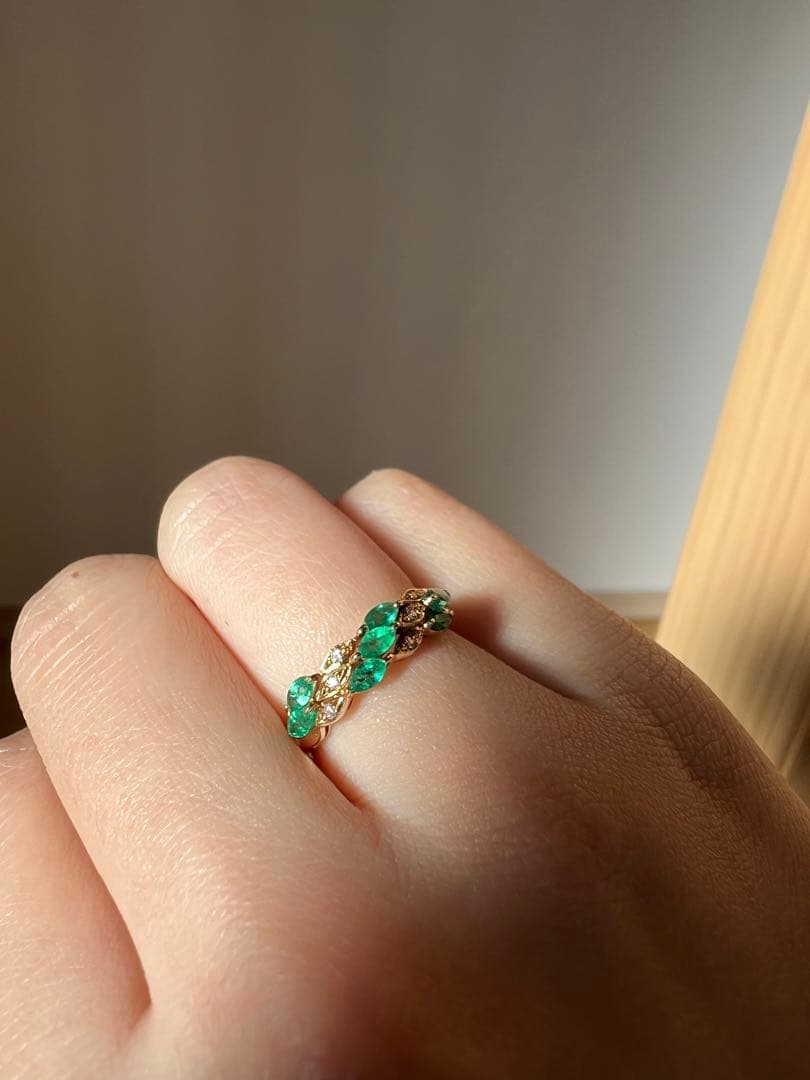 k18YG エメラルド　0.54ct リング