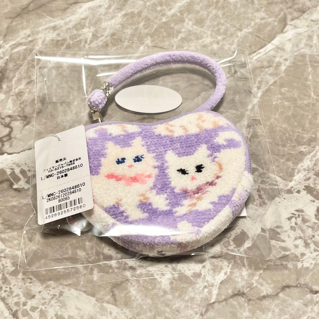 【匿名配送】ラブラリーバイフェイラー モフモフネコチャン ハートポーチ